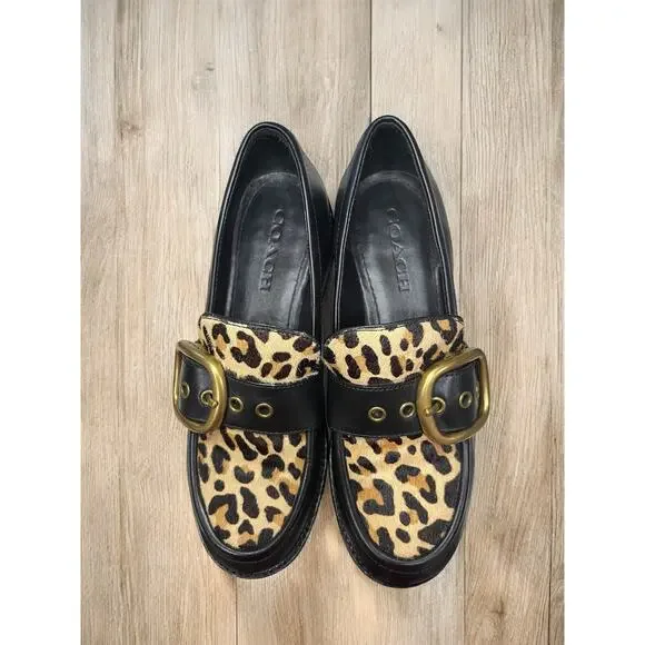 Coach G2452 Grand Calf Hair Leopard Loafer Size 6B - Picture 4 of 11